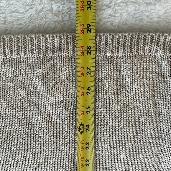 Venus Women's Beige Open Knit Knotted Sleeve Pullover Sweater Size Medium - Picture 5 of 9